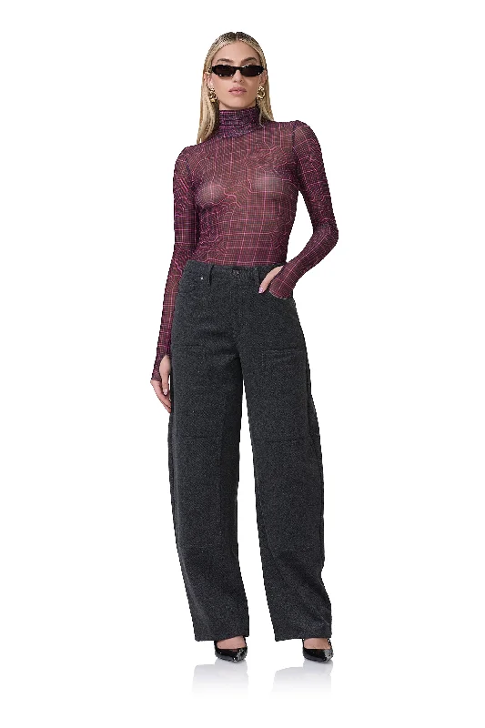 Brianna Barrel Pant - Grey Tweed