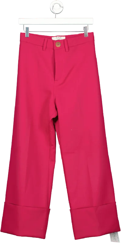 Sea New York Red Wide Turn Up Pants UK S