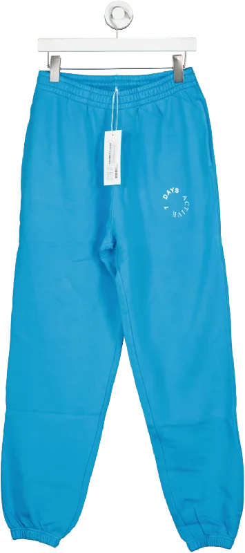 7 Days Active Blue 100% Organic Soft Cotton Monday Joggers UK L