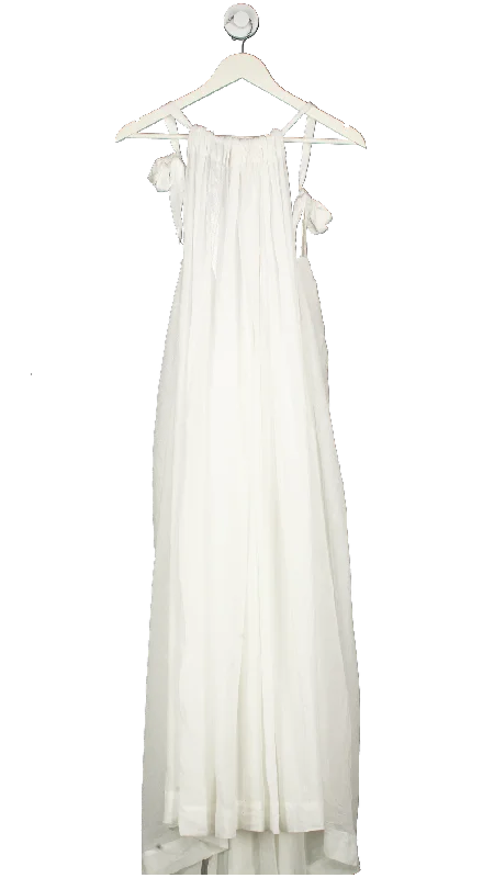 Pitusa White Low Back Satin Strap Maxi Dress One Size