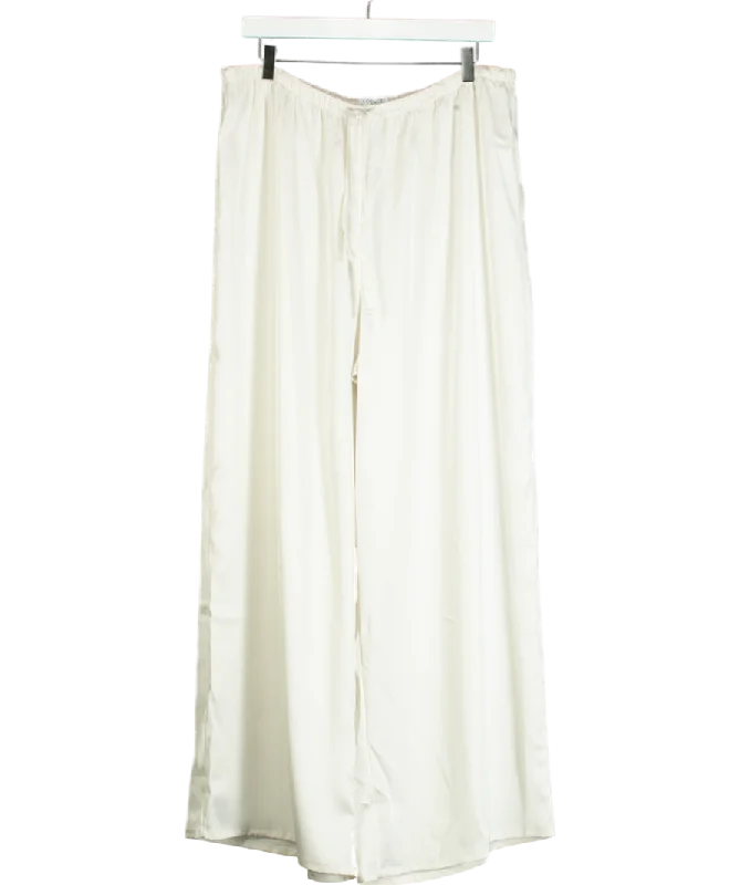 Lounge Underwear Cream Satin Wide-leg  Elasticated Trouser UK XXL