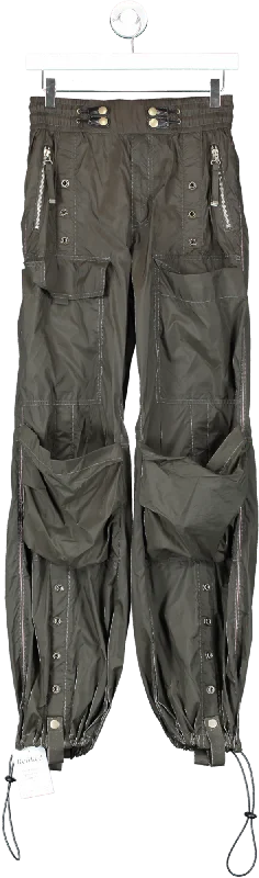 Diesel Green Combat Trousers In Light Nylon UK 6