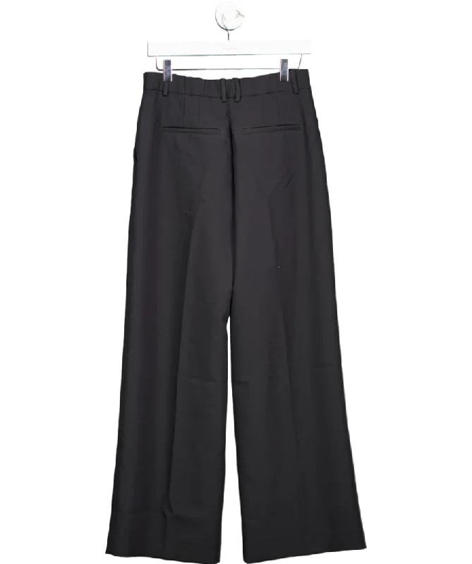 Abercrombie & Fitch Black A&f Sloane Tailored Wide Leg Pant UK 4