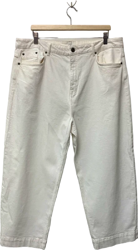 John Lewis White Cropped Trousers UK 18