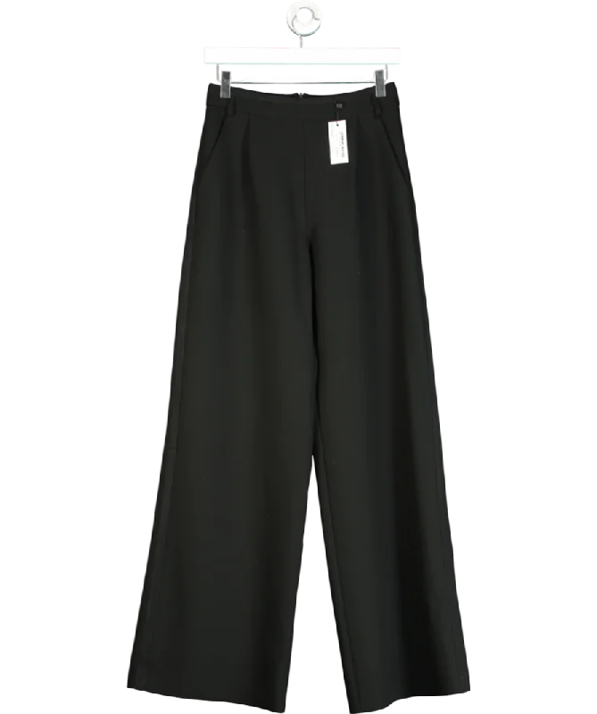 Karen Millen Black Clean Tailored Grosgrain Tipped Wide Leg Trousers UK 8