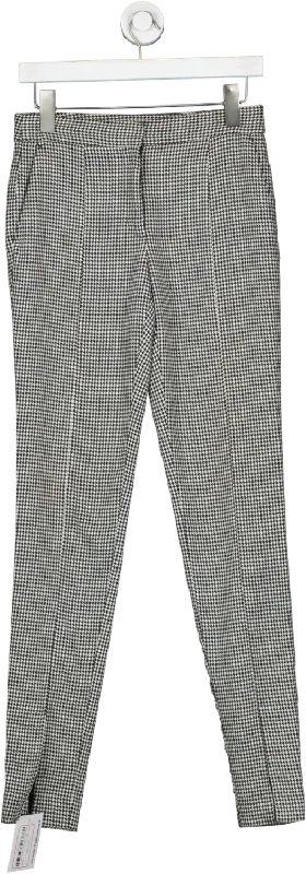 ZARA Black Houndstooth Trousers UK XS