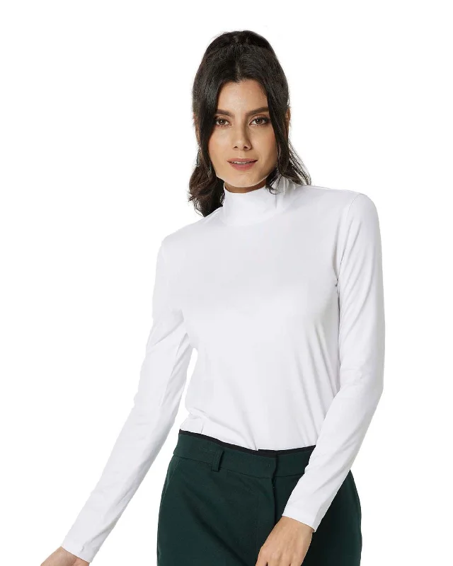 Long Sleeve Turtleneck Top - White