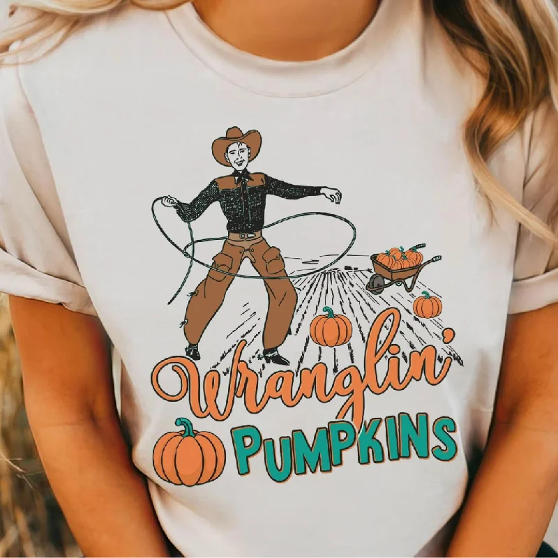 Online Exclusive | Wranglin' Pumpkins Graphic Tee in Cream