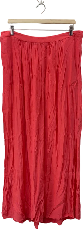 Boden Red Pleated Maxi Skirt UK 16 long