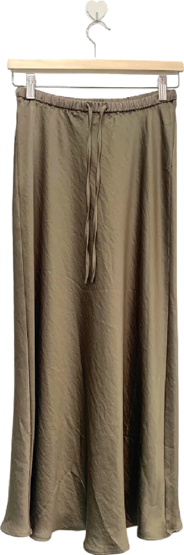 M&S Collection Taupe satin Midi Slip Skirt Regular Length Size 14