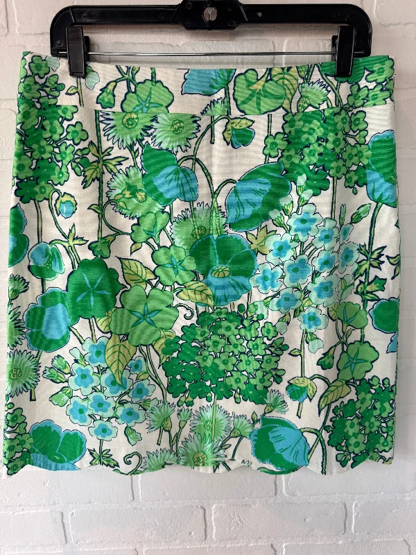 Skirt Mini & Short By Talbots In Green & White, Size: 10p