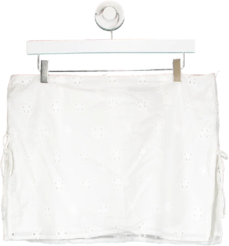 White Fox White Lace Mini Skirt UK XL