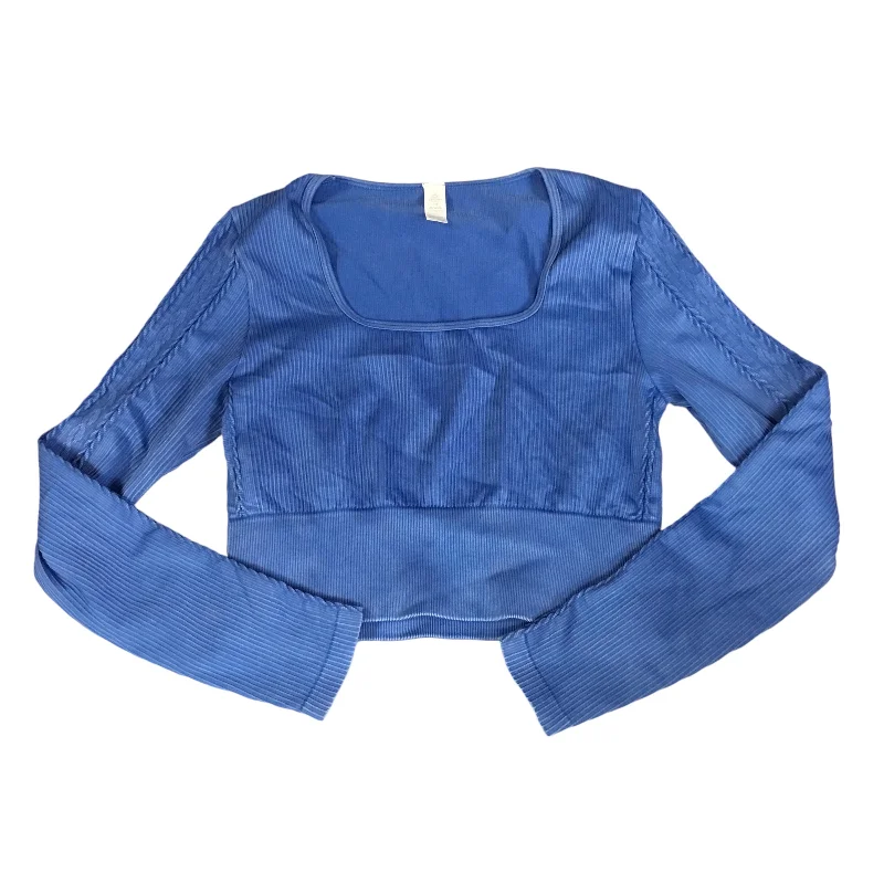 Athletic Top Long Sleeve Crewneck By Aerie In Blue, Size: L