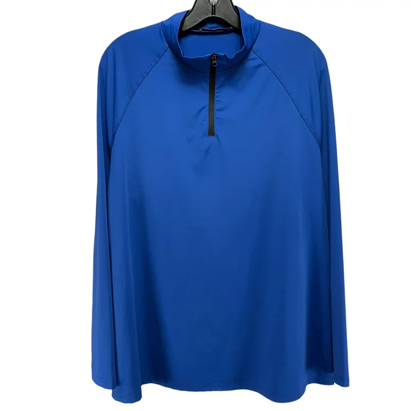 Athletic Top Long Sleeve Crewneck By Cestyle In Blue, Size: 2x