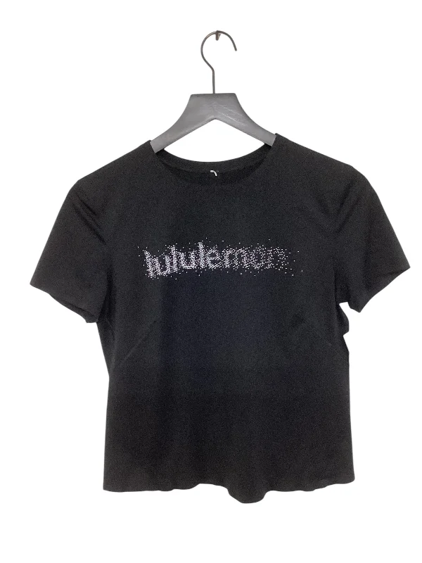 Athletic Top Short Sleeve By Lululemon In Black, Size: 2