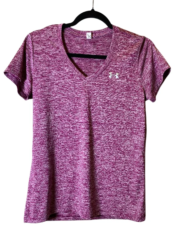 Athletic Top Short Sleeve By Under Armour In Purple, Size: M