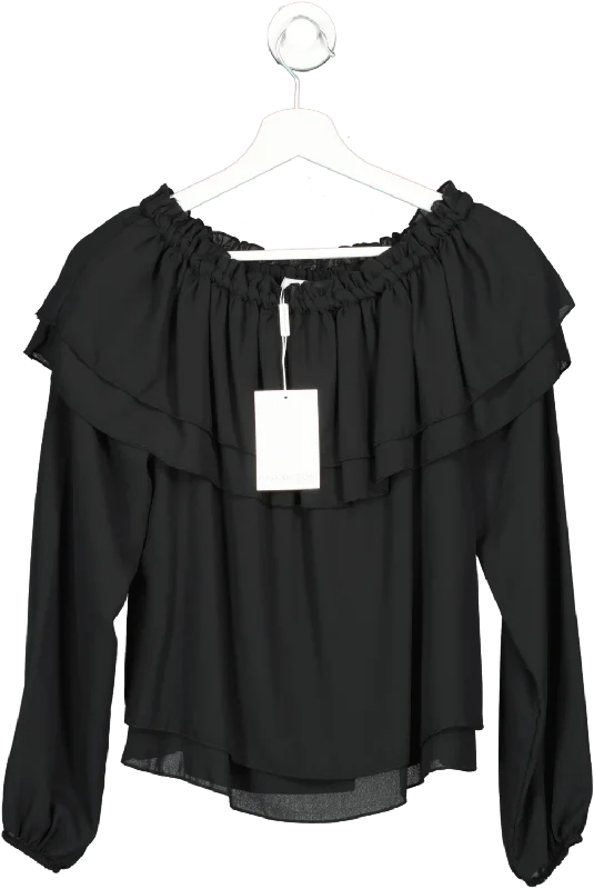 Gina Bacconi Black Ruffle Blouse UK S