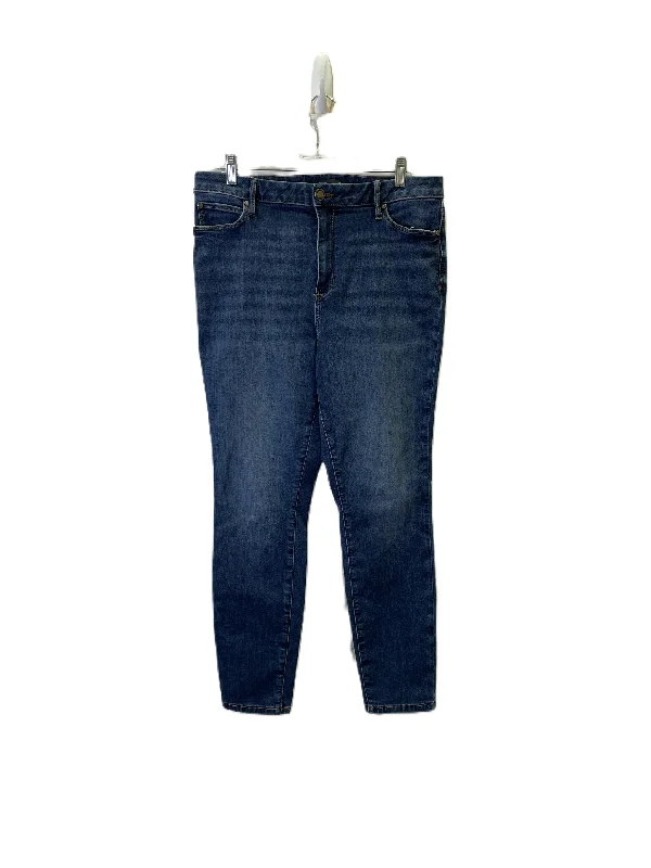 Jeans Skinny By Simply Vera In Blue Denim, Size: 16