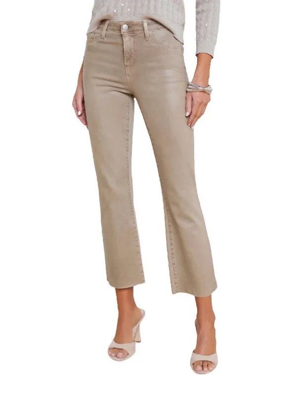 Kendra High Rise Crop Flare Jeans In Rye Coated