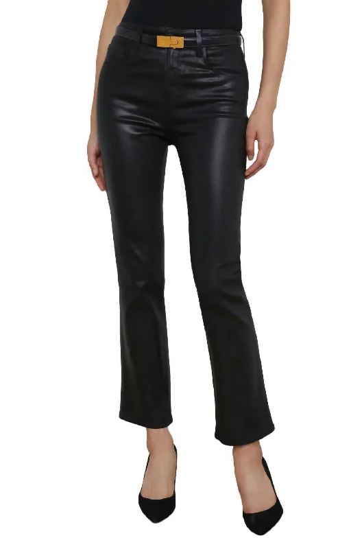 Tati High Rise Crop Micro Boot Jean In Noir Coated