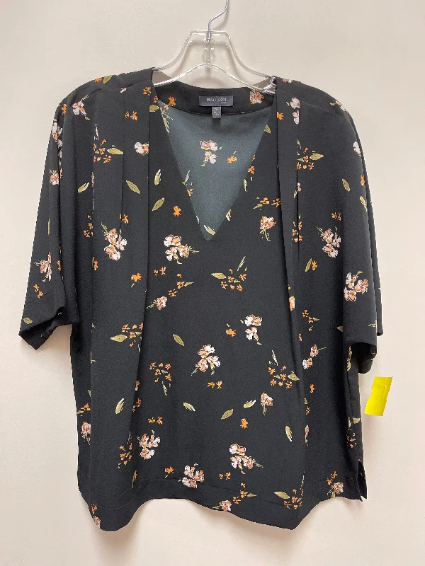 Top Short Sleeve By Madison In Floral Print, Size: M