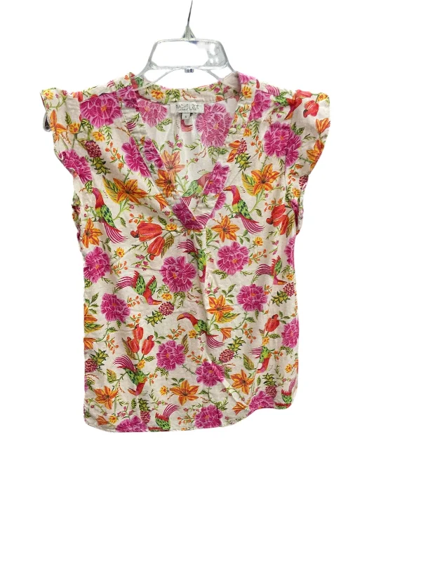 Top Short Sleeve By Rachel Zoe In Tropical Print, Size: S