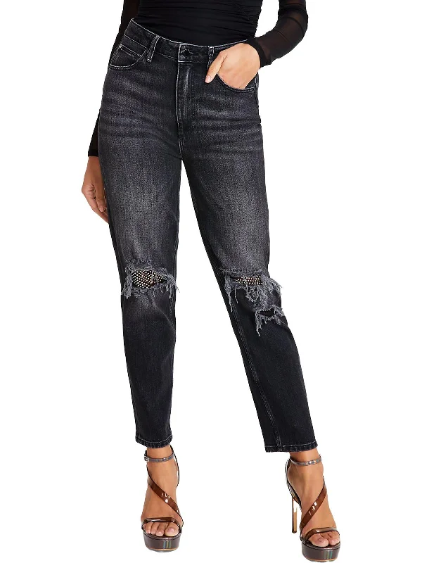 Womens Five Pocket Rip Mom Jeans