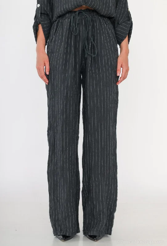 301322 Linen Striped Pant