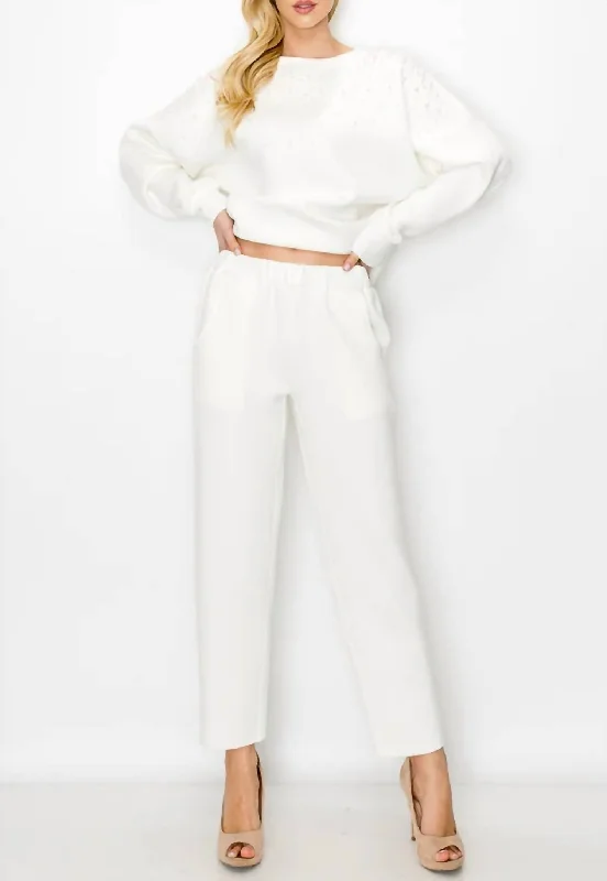 Felice French Scuba Pant In White