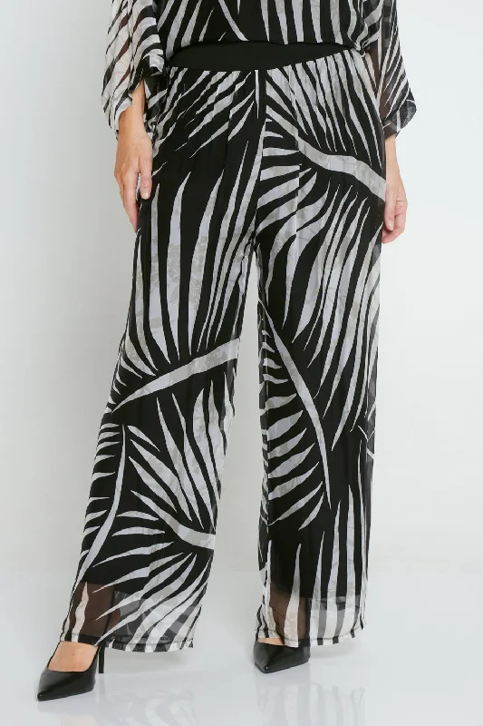 Arlette Silk Pants - Evening Palms