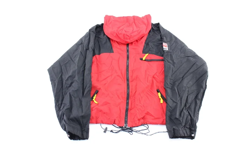 90's Marlboro Logo Patch Red & Black Windbreaker Jacket