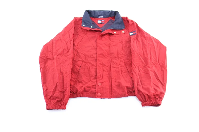 90's Tommy Hilfiger Logo Patch Red Zip Up Jacket