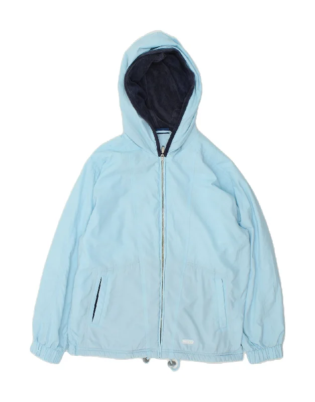 CHAMPION Womens Hooded Rain Jacket UK 14 Medium Blue