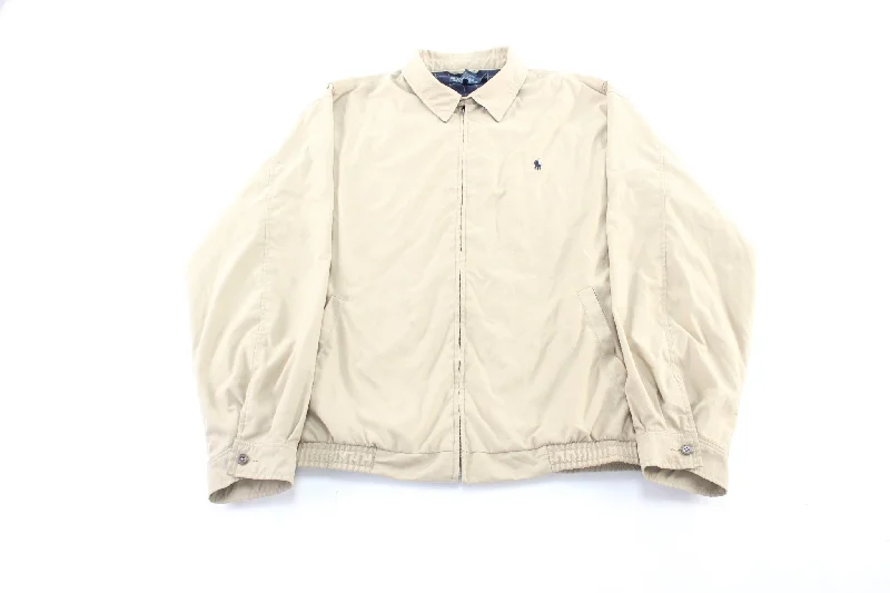 Polo by Ralph Lauren Embroidered Logo Tan Zip Up Jacket