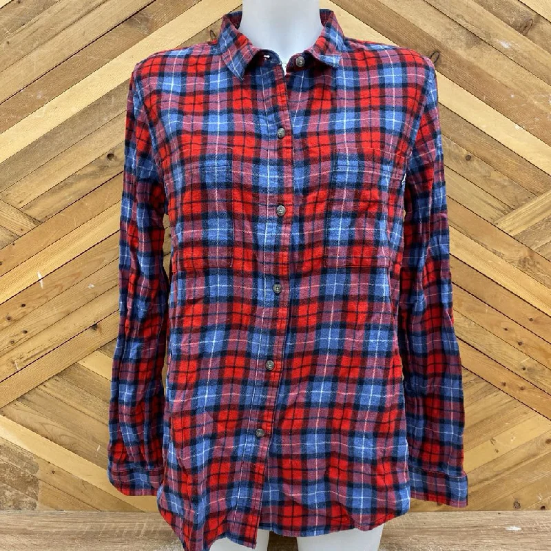 Vans - Women's Flannel Shirt - MSRP $75: Red/Blue-women-XL