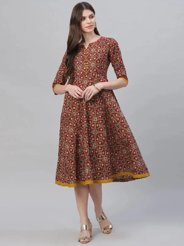 Multicoloured Printed Cotton Dress