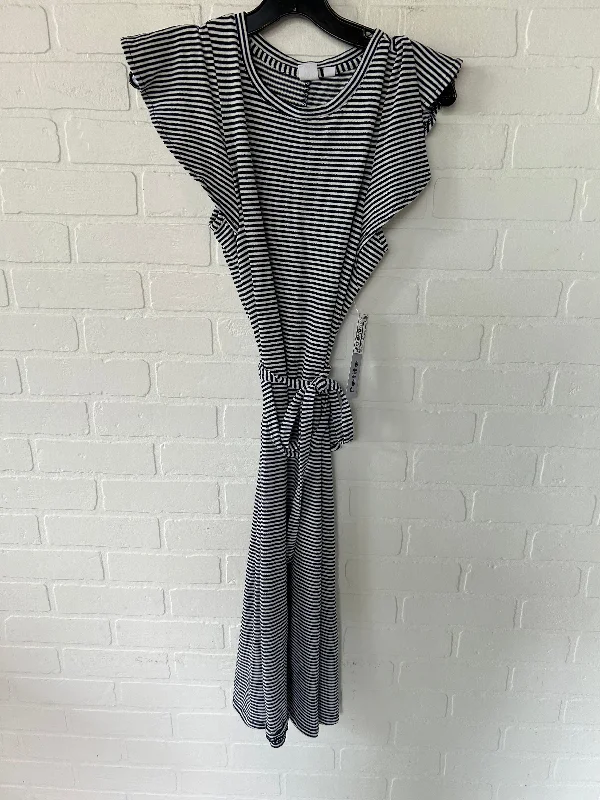 Black & White Dress Casual Midi Gap, Size Xs