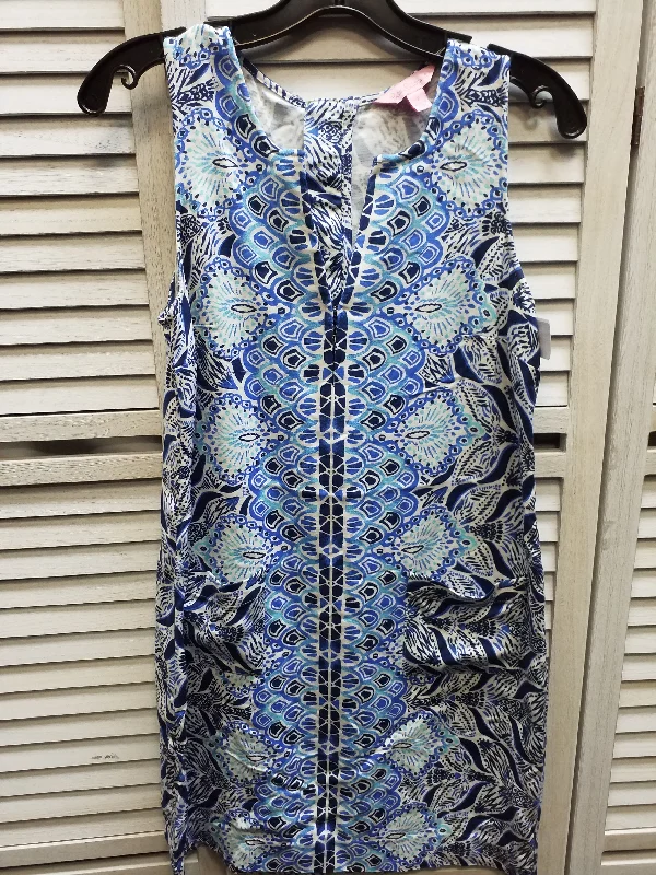 Blue Dress Casual Midi Lilly Pulitzer, Size 2