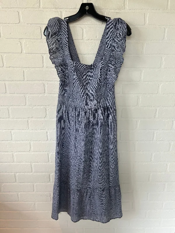 Blue Dress Casual Midi Loft, Size Xs