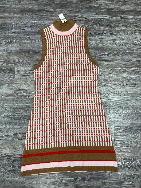 Brown & Pink Dress Casual Midi Maeve, Size S