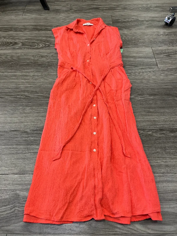 Coral Dress Casual Midi Loft, Size Xs