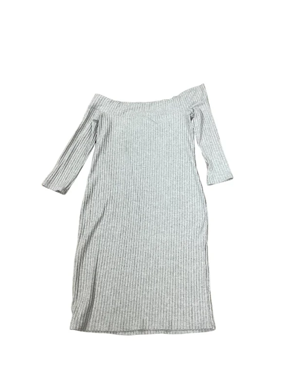 Grey Dress Casual Midi Hot Kiss, Size Xl