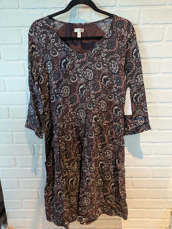 Purple Dress Casual Midi Garnet Hill, Size M