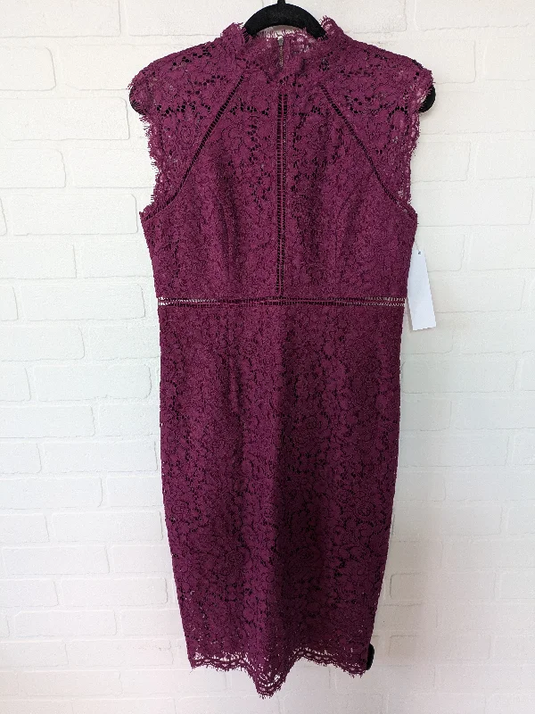 Purple Dress Party Midi Bardot, Size M