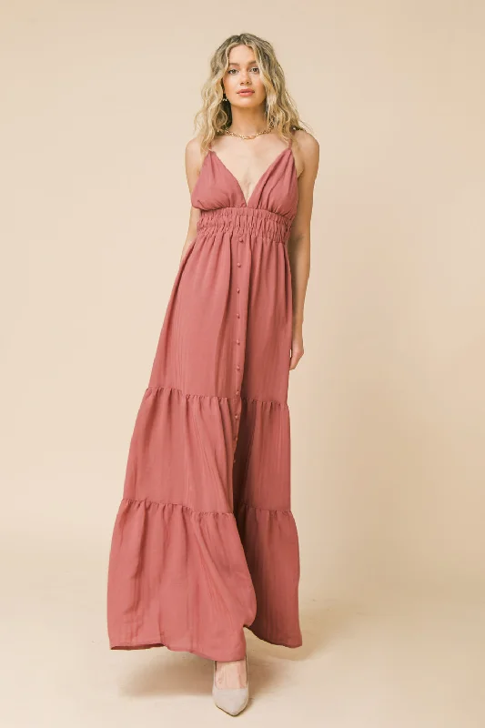 MIDNIGHT RIVERWALK WOVEN MAXI DRESS