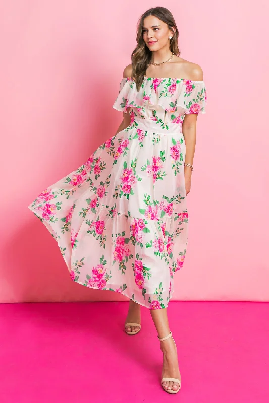 FLOW LIKE LEAVES WOVEN MAXI DRESS