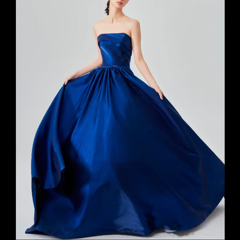 Royal Blue Strapless Evening Prom Party Dresses