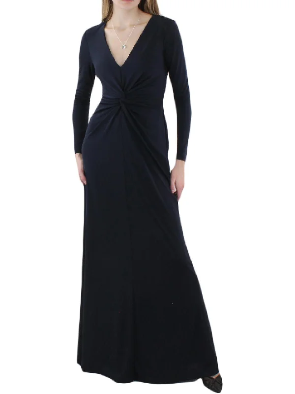 Womens V Neck Long Evening Dress