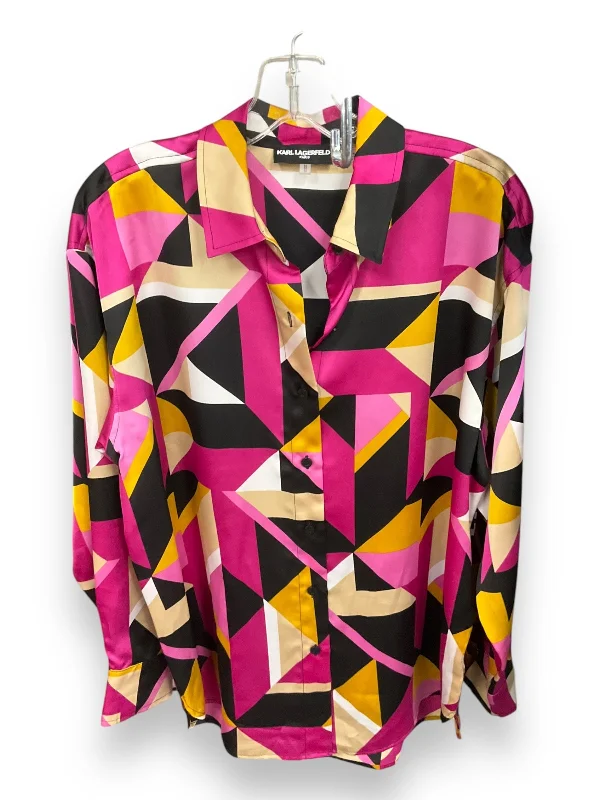 Blouse Designer By Karl Lagerfeld In Multi-colored, Size: M