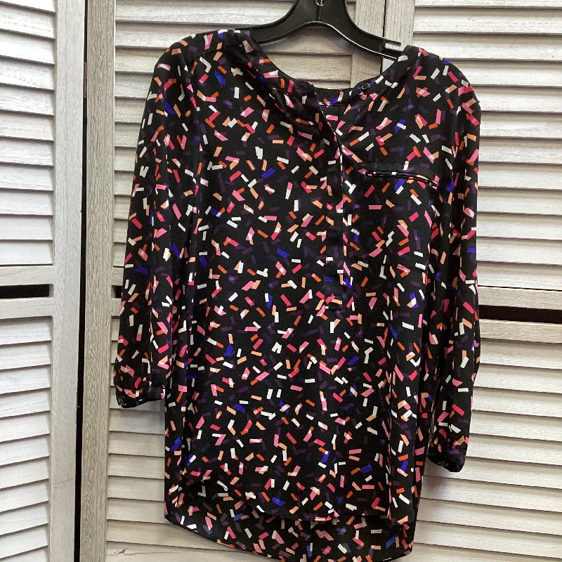 Blouse Long Sleeve By Not Your Daughters Jeans In Multi-colored, Size: S